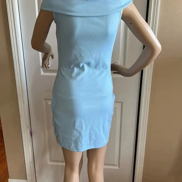 Faux wrap dress,Nwt,off shoulder,cowl,bow, fitted dress, feminine,romantic - Picture 9 of 13